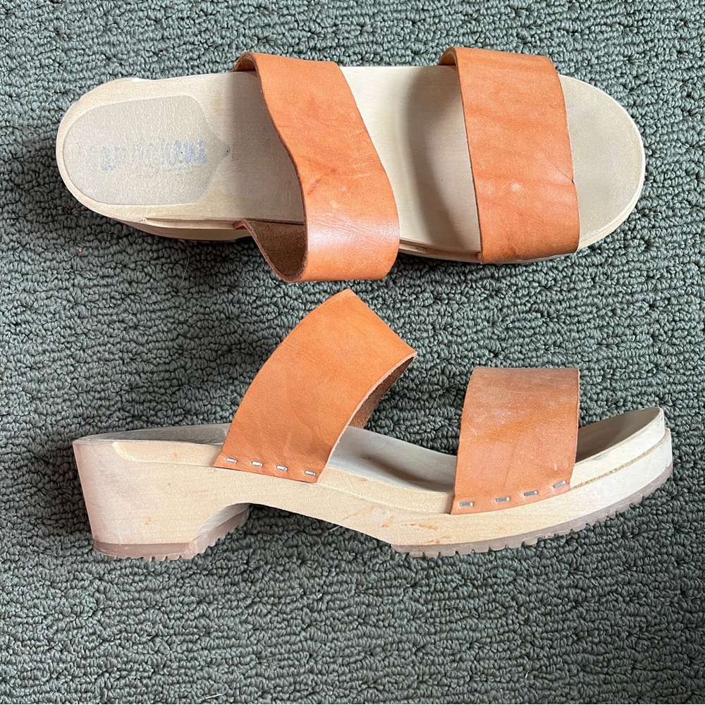 Sandgrens | Stockholm Low Clogs: Two-Strap Wooden Slides | Ecru | EU 41 =10.5 US - Picture 2 of 12